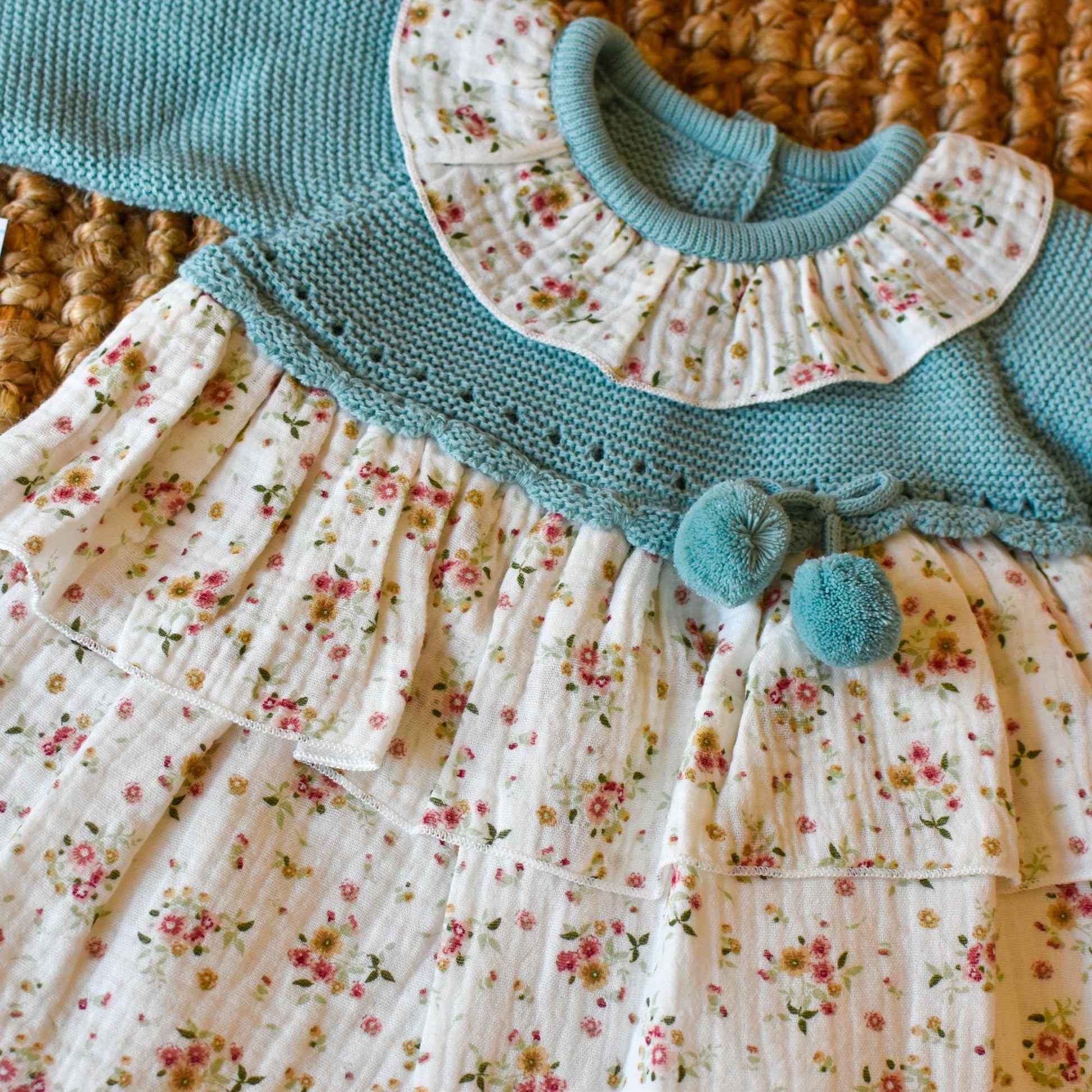 Knit Dress with Flowers