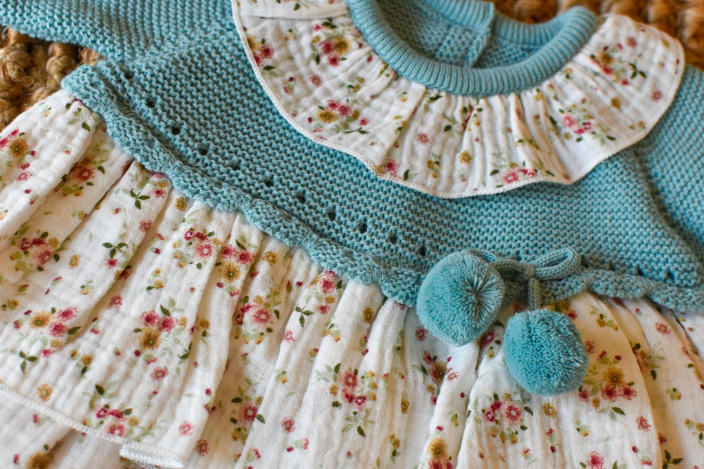 Knit Dress with Flowers