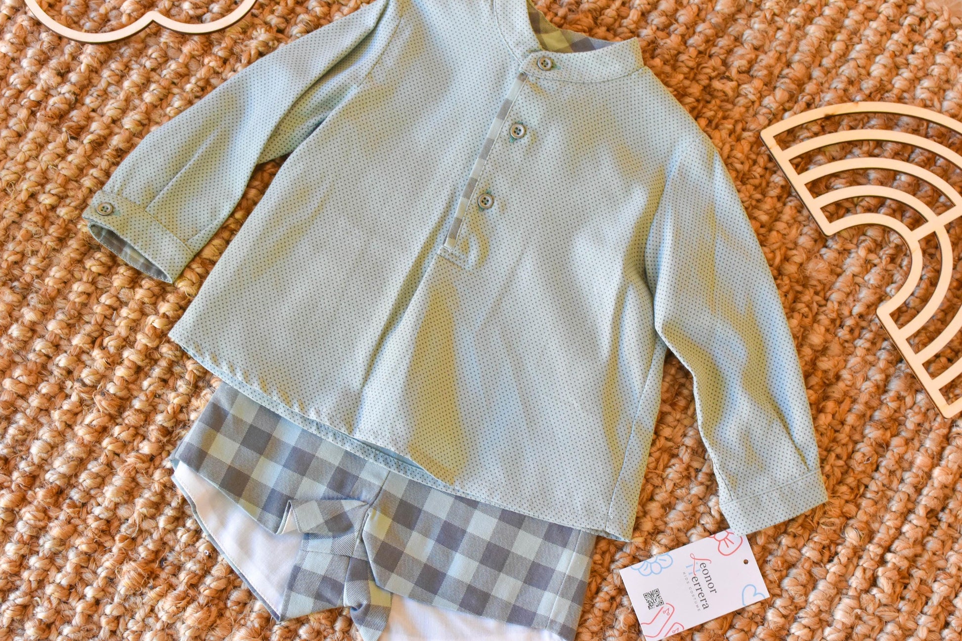 Boy Vichy Set in Green
