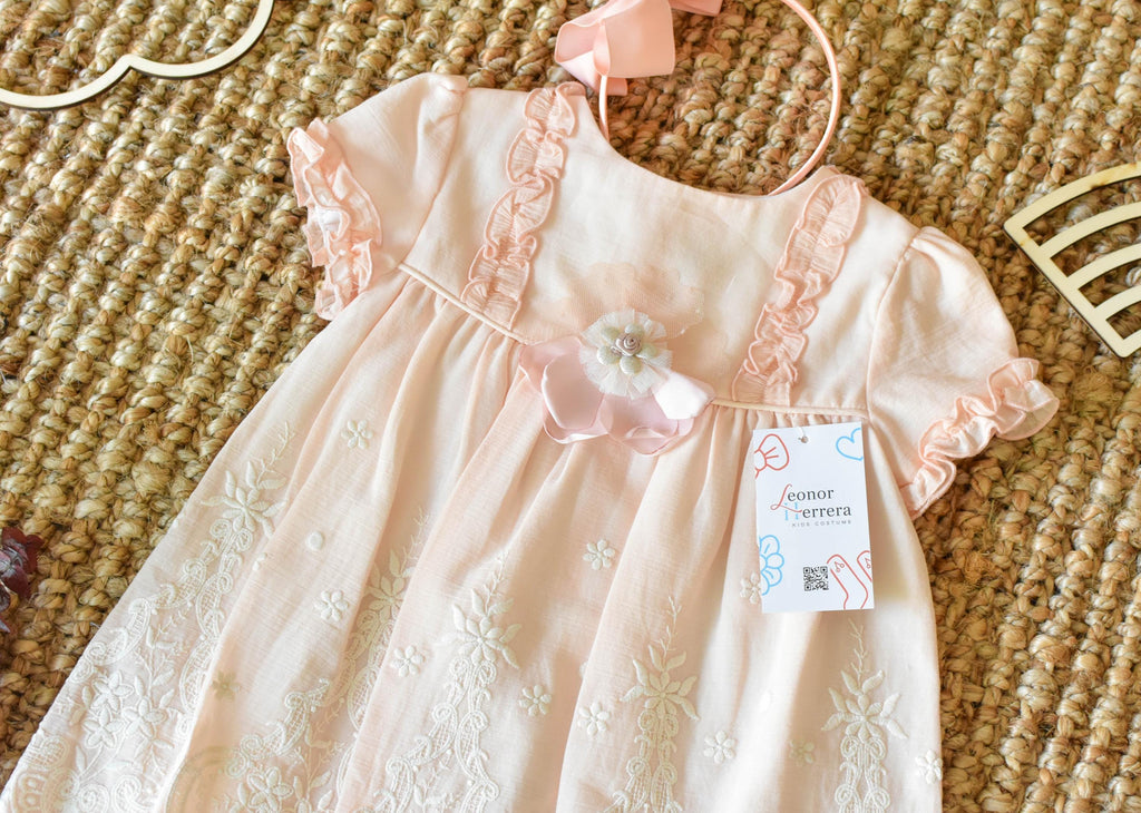 Ceremonial Girl Dress in Salmon