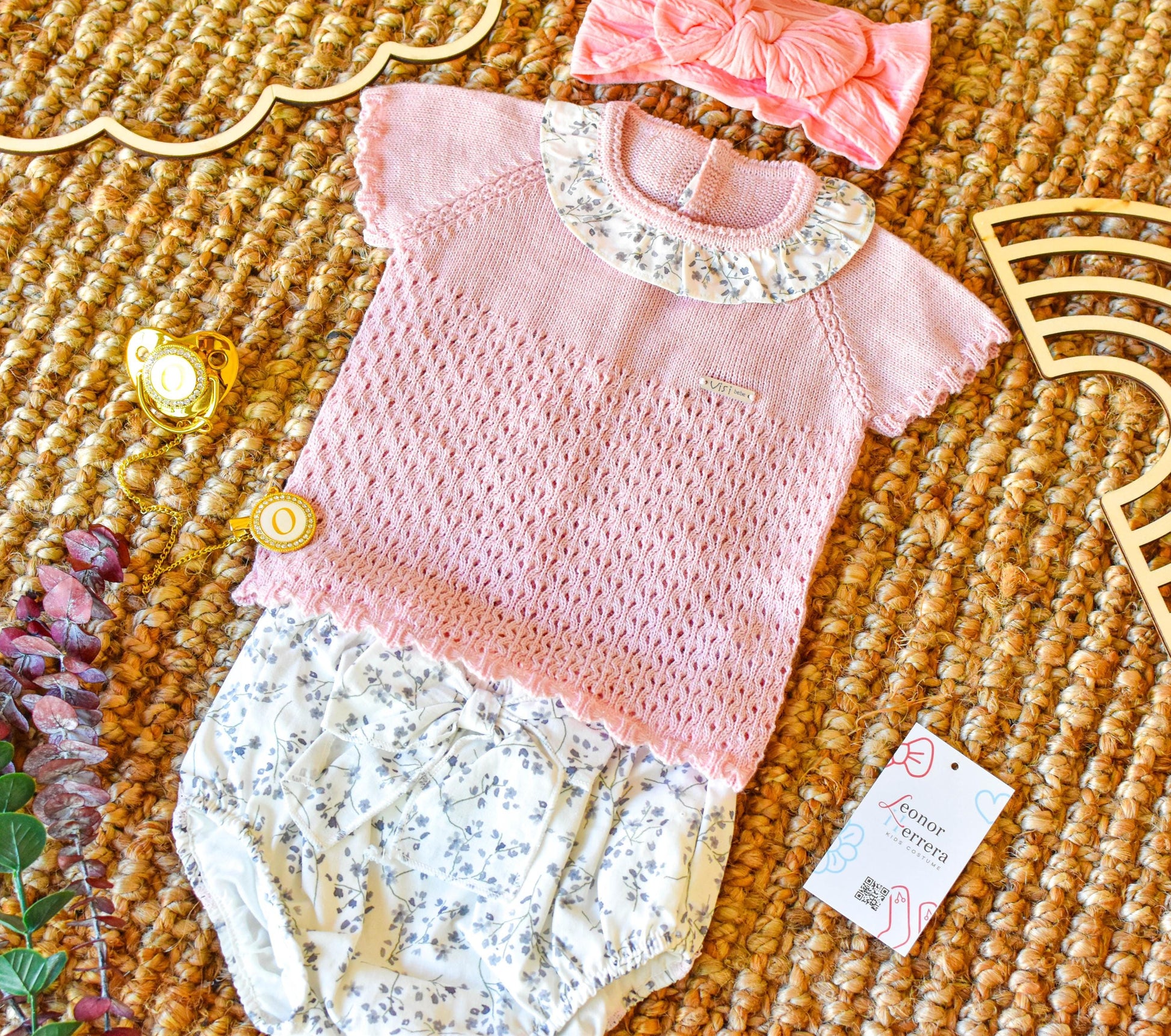 Knit Short Flowers Set