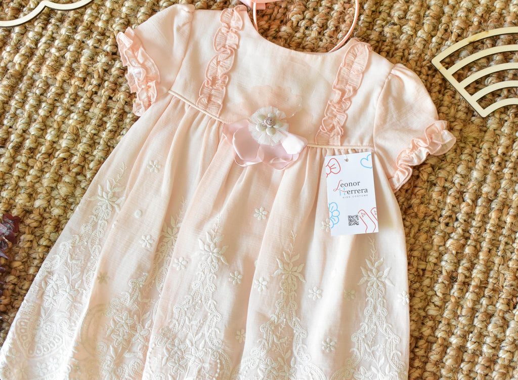 Ceremonial Girl Dress in Salmon