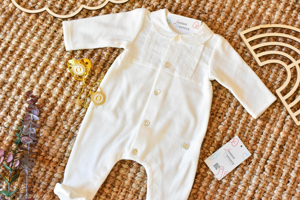 Romper Buttons in Beige