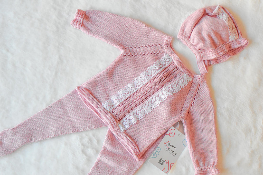 Knit Point Lines in Old Rose