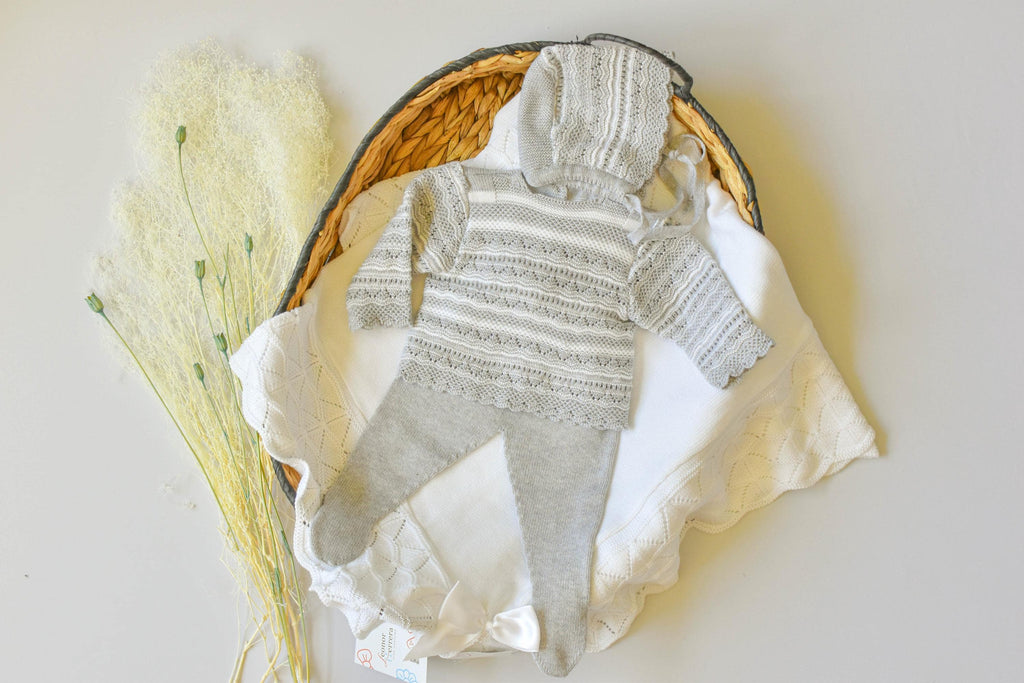 Knitted Lines Cotton in Grey