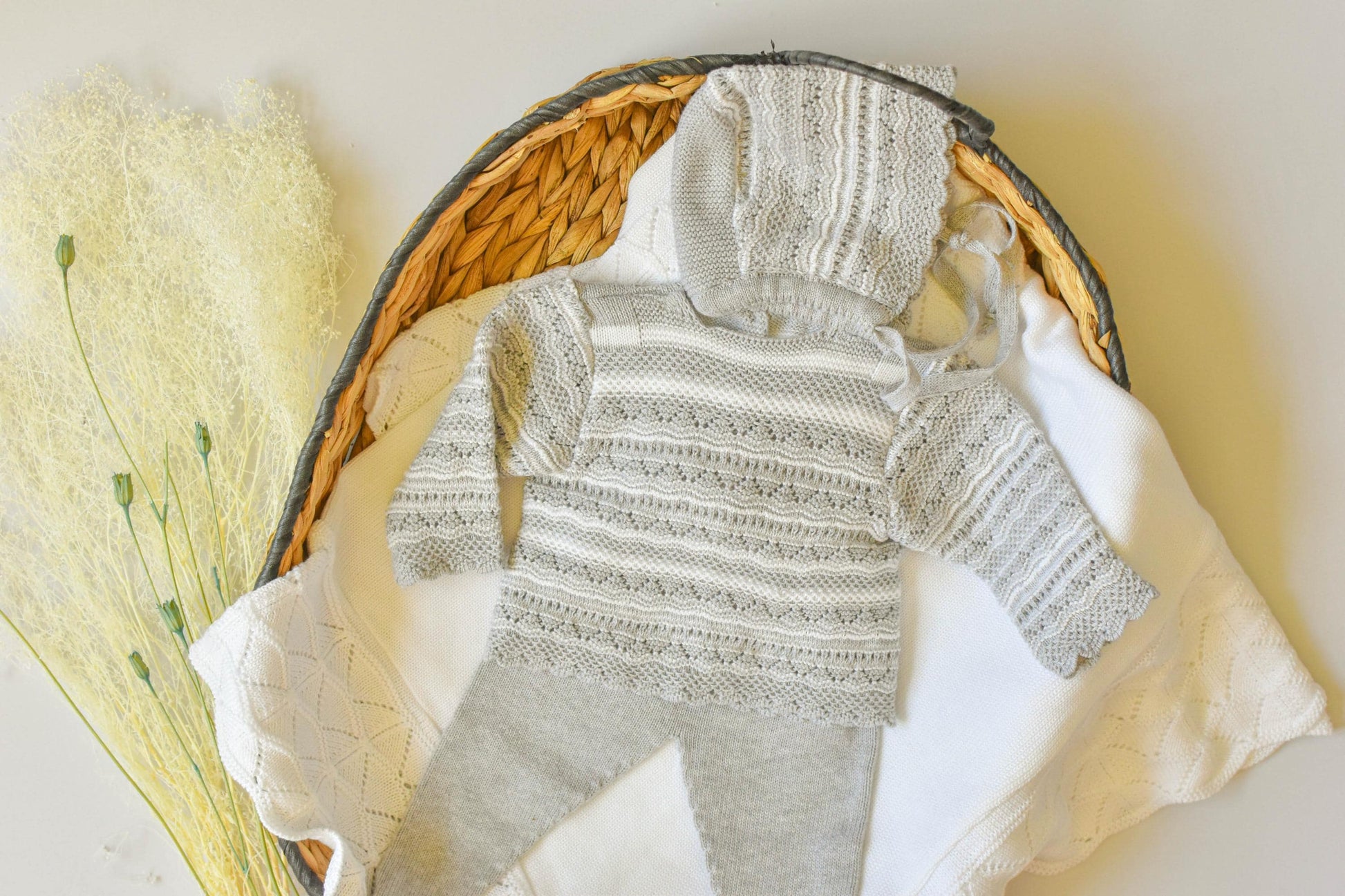 Knitted Lines Cotton in Grey