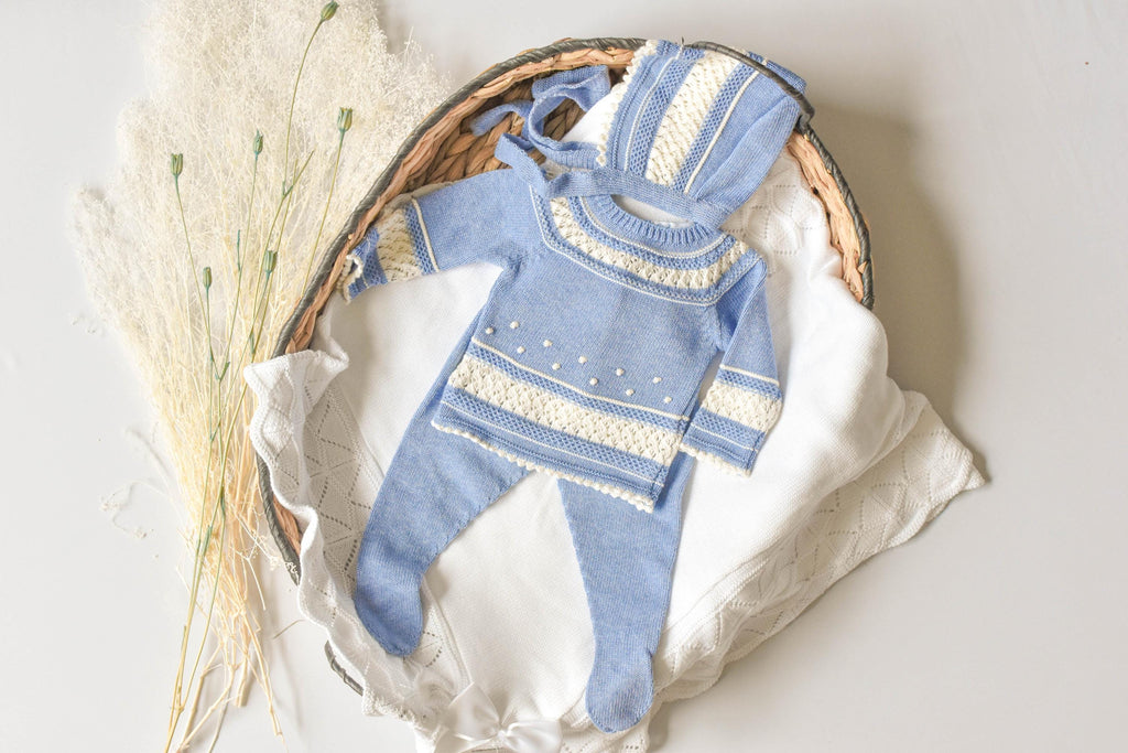 Knit Cotton Set in Blue