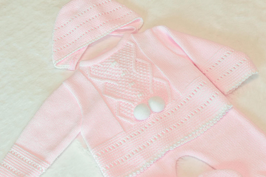 Knitted Pom Set in Pink