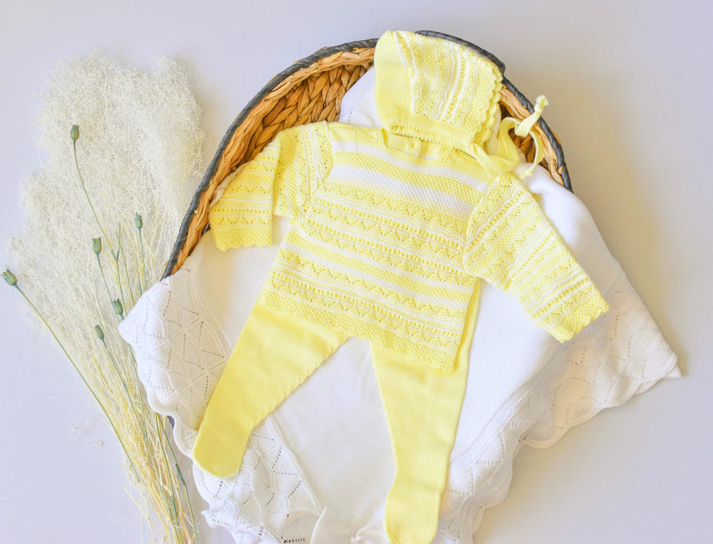 Knitted Lines Cotton in Yellow