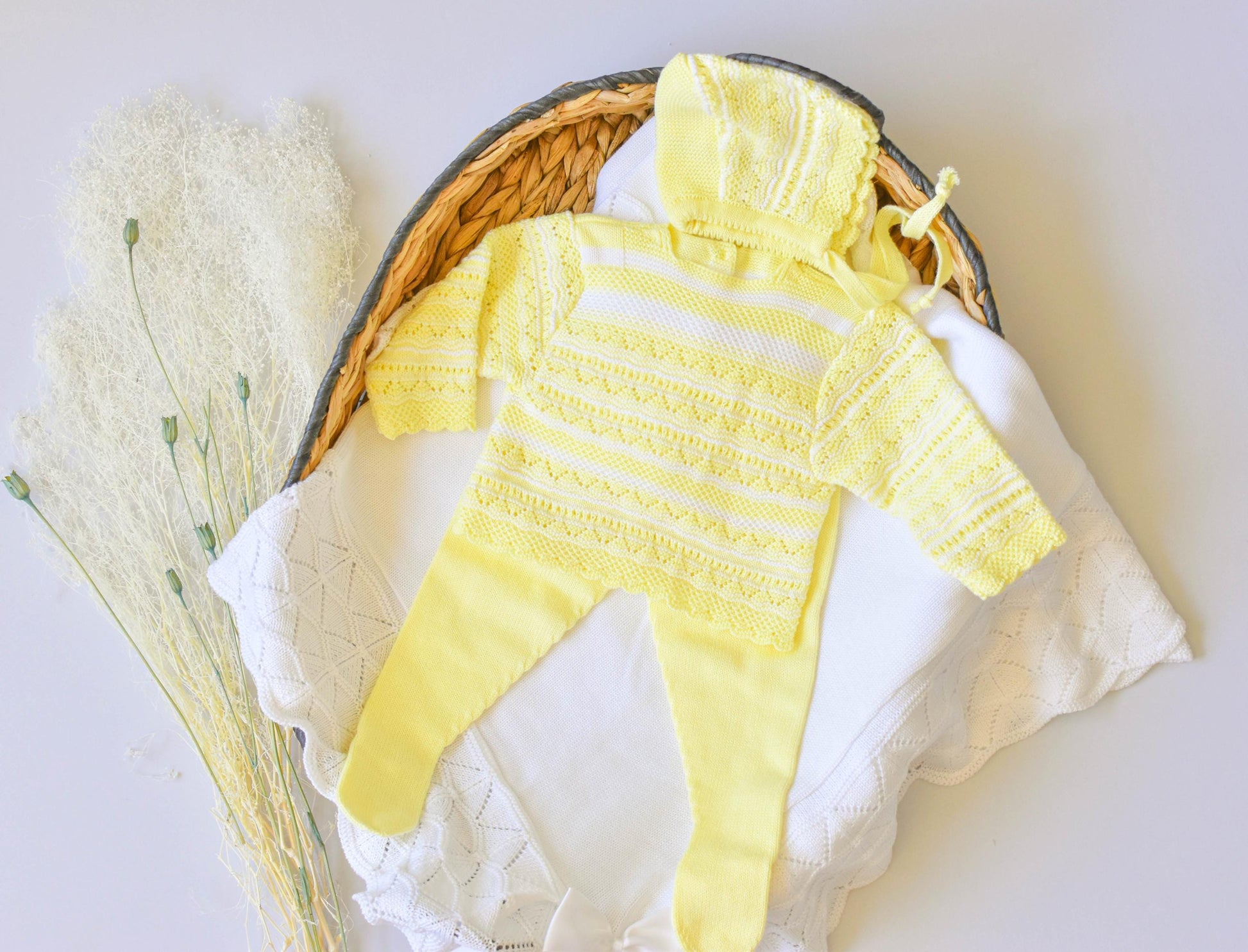 Knitted Lines Cotton in Yellow