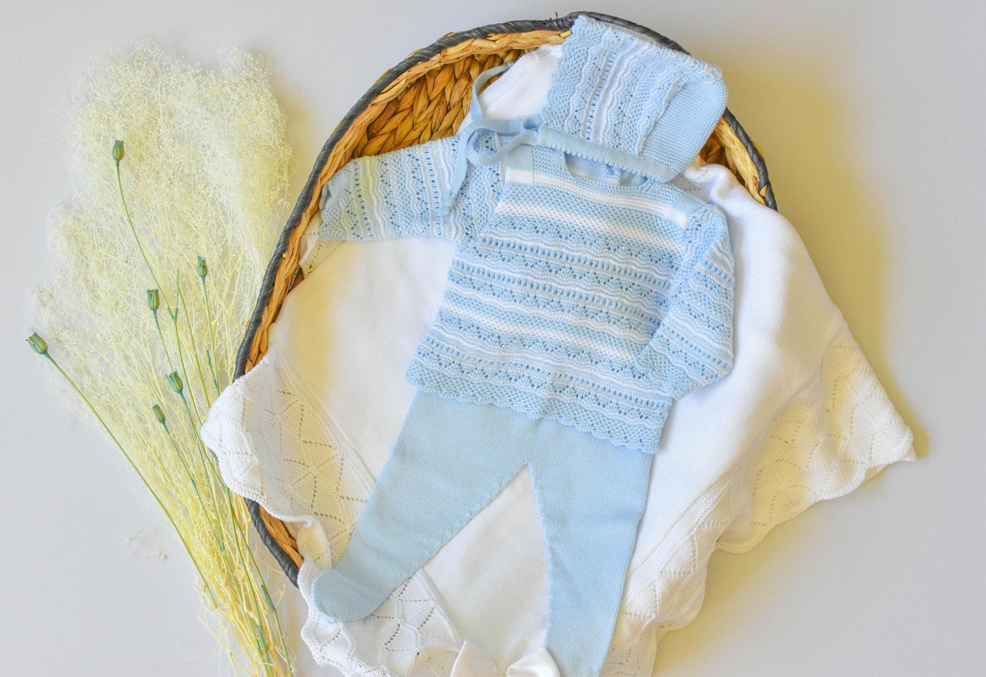 Knitted Lines Cotton in blue