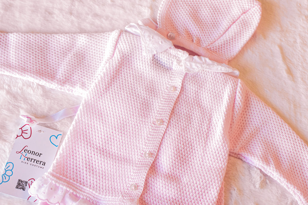 Knitted Swiss Collar in Pink