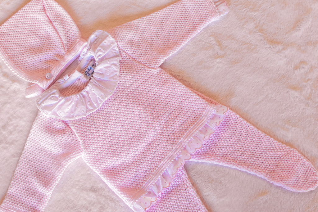 Knitted Swiss Collar in Pink